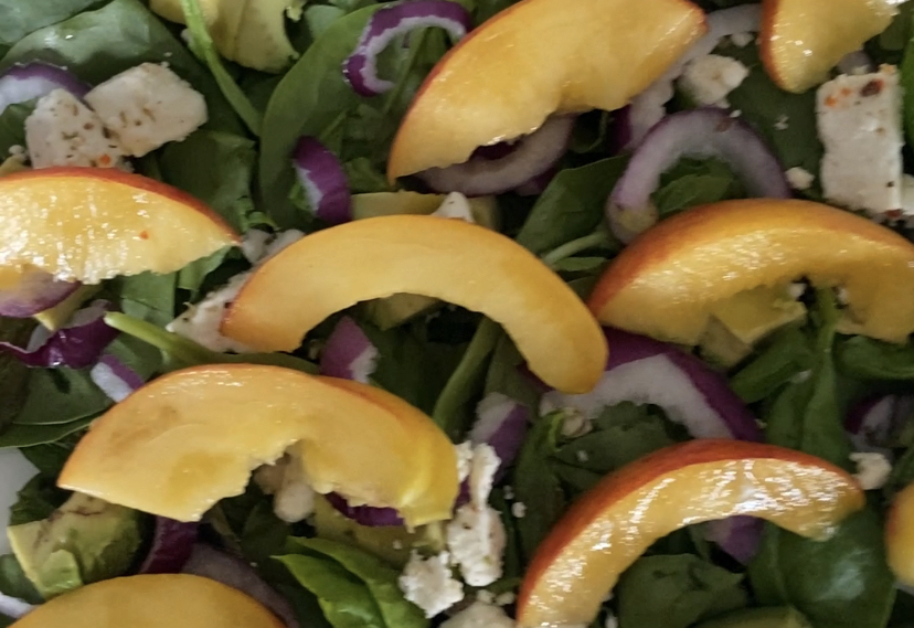 Summer Stone Fruit Salad with nectarines, mint, avocado and feta
